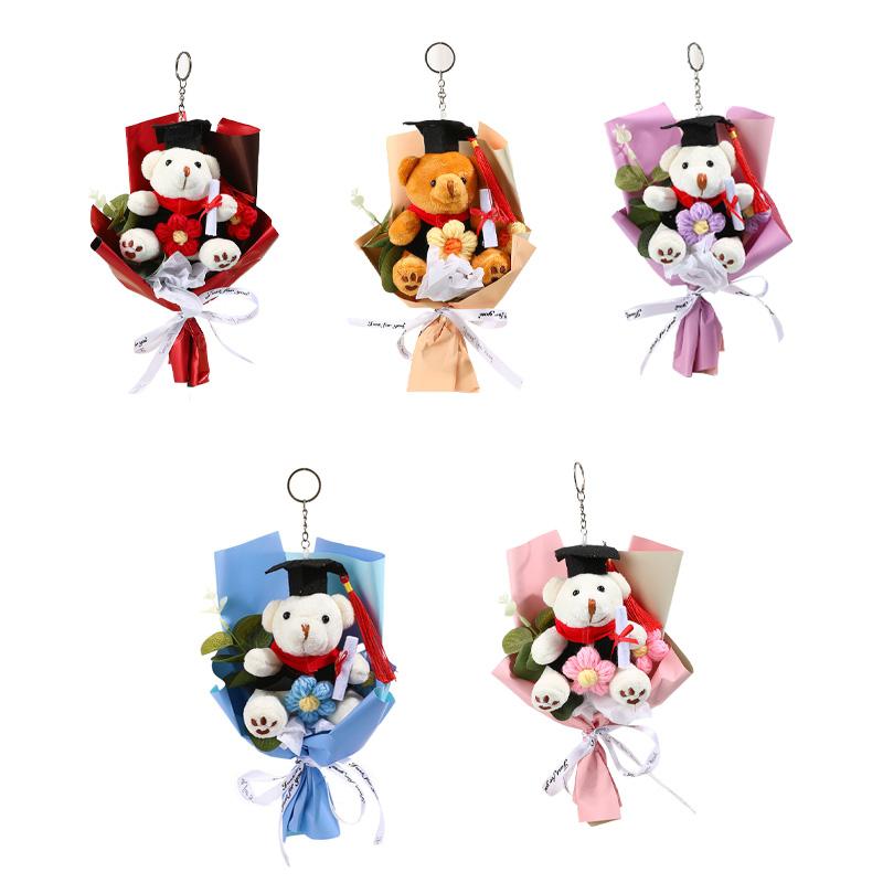 1 шт. Выпускной букет мини-цветок DIY брелок для ключей маленький медведь плюшевая игрушка домашний декор