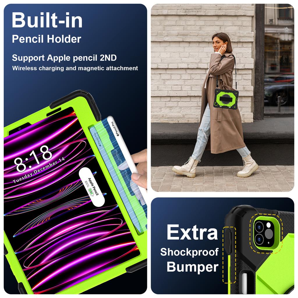 Круговая защита на 360 градусов! Многофункциональный чехол для планшета Apple iPad Pro 11 (2021), iPad Pro (11 дюймов, 3-е поколение), (А2301, А2459, А2460)