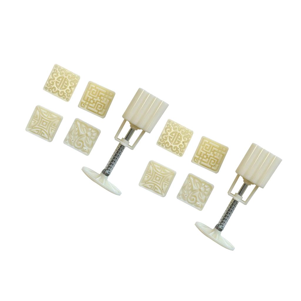 Удобная квадратная форма для выпечки, многофункциональные формы для лунных пряников с 4 различными узорами, тиснитель для художественных угощений