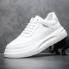 New Shoes for Men Leather Casual Platform Shoes Thick-soled Flat Skateboard Shoes Spring Autumn Youth Street Cool Sneaker