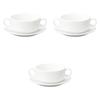 Set of 3 Plage Stack Two-Handed Soup Cups (C/S) [15.4 X 10.3 X 5.4 Cm, Plate 15.2 X 2.2 Cm (285cc)] | Cup & Saucer Setomonohonpo