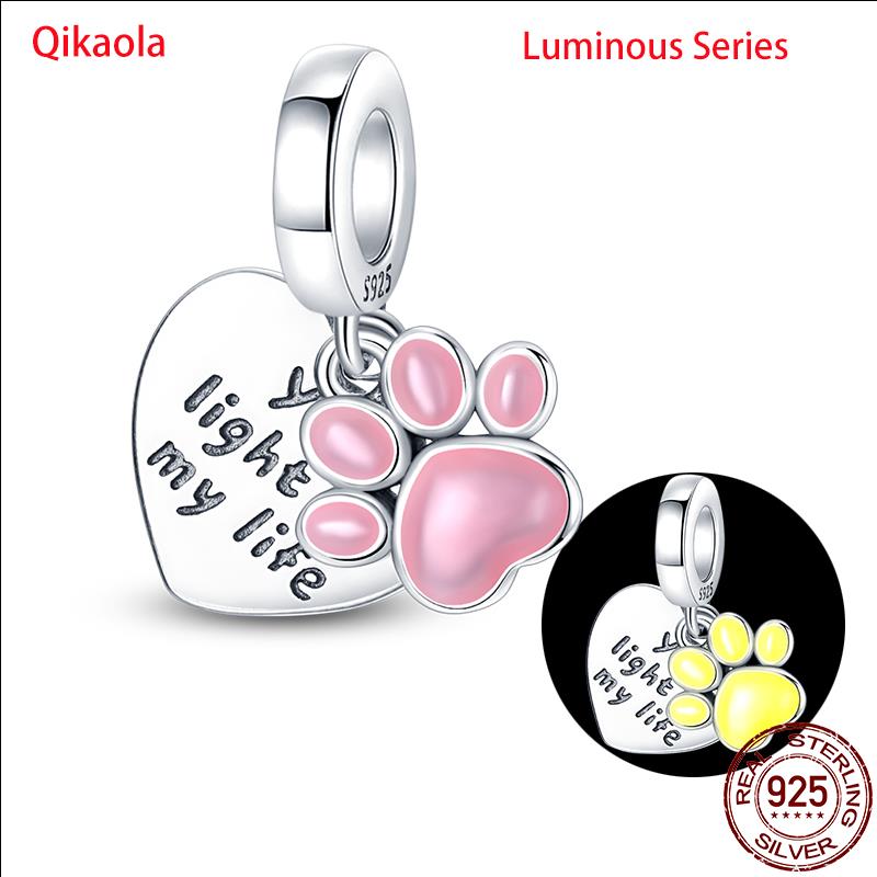 Original 100% sS925 Sterling Silver Luminous Octopus Ocean Series Charms Fit Bracelet DIY Beads Ms Jewelry Gift New In