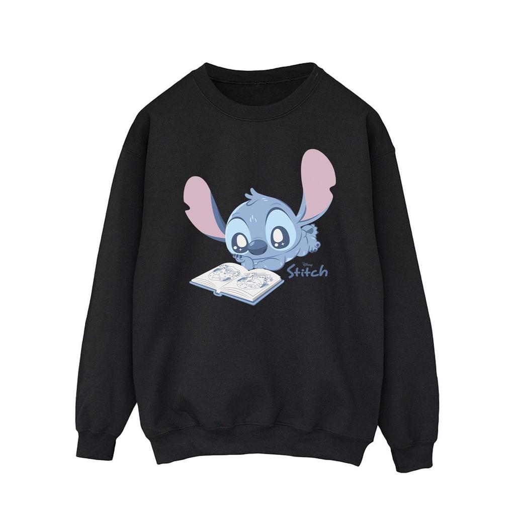 Lilo & Stitch Mens Reading Lying Down Lilo & Stitch Sweatshirt