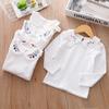 Spring Autumn Baby Toddler School Girls T Shirt Tops Kids T Shirts Embroidered Long Sleeve Girls White Blouse Baby Tees