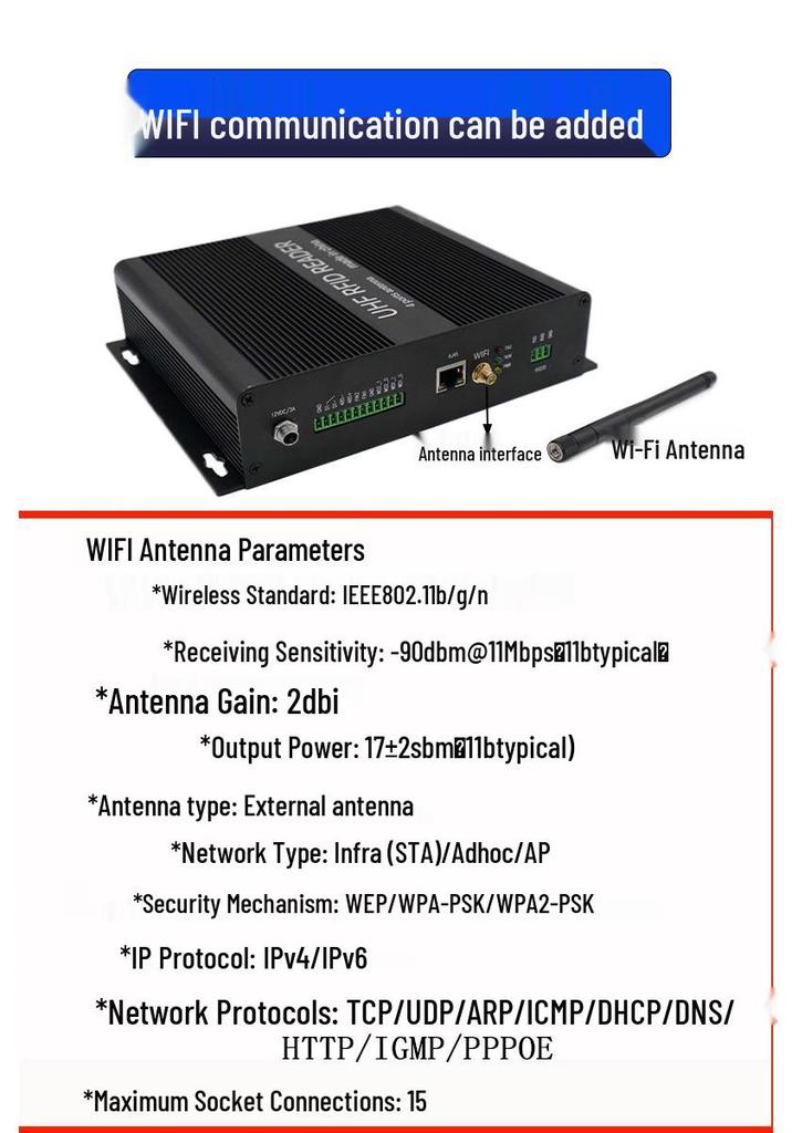 Стационарный четырехканальный RFID-считыватель/записывающее устройство UHF 915 МГц