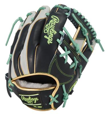 Rawlings PRO EXCEL Wizard COLORS Бейсбольная перчатка HOH® #02, Софтбол, GR5FHW2CN52MG, Перчатка для инфилдера, Темно-синий/Серый, 11,25 дюймов, Для правой руки