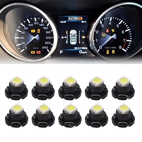 T4.7 LED Light Dashboard Meter Panel Light Bulb Instrument Light 5050SMD White DC12V Easy Installation Pack of 10