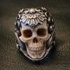 1pc Stainless Steel Titanium Steel Retro Hollowed Out Skull Man Ring for Men