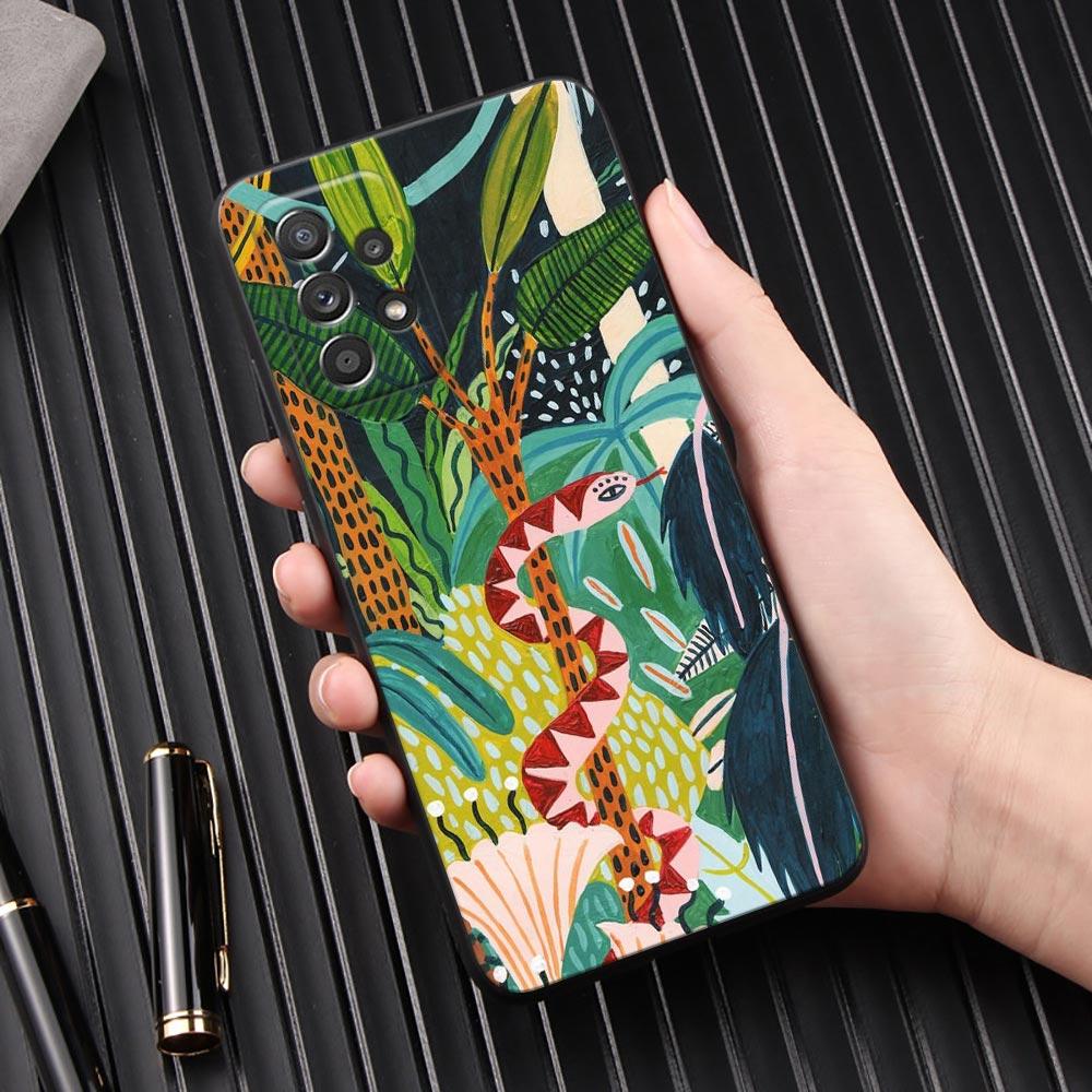 Иллюстрация джунглей Змея Кошки Ленивец Чехол для телефона для Samsung Galaxy A57 A56 A37 A55 A36 A26 A54 A52 A35 A34 A25 A17 A16 A07 Чехол