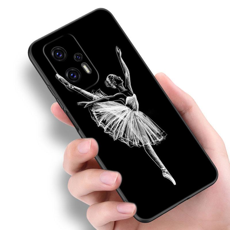 Ballet Girl Black Silicone Phone Case For Xiaomi POCO X3 X4 NFC F5 M3 M4 M6 X5 X6 Pro F3 F4 GT 5G C55 C65 M5