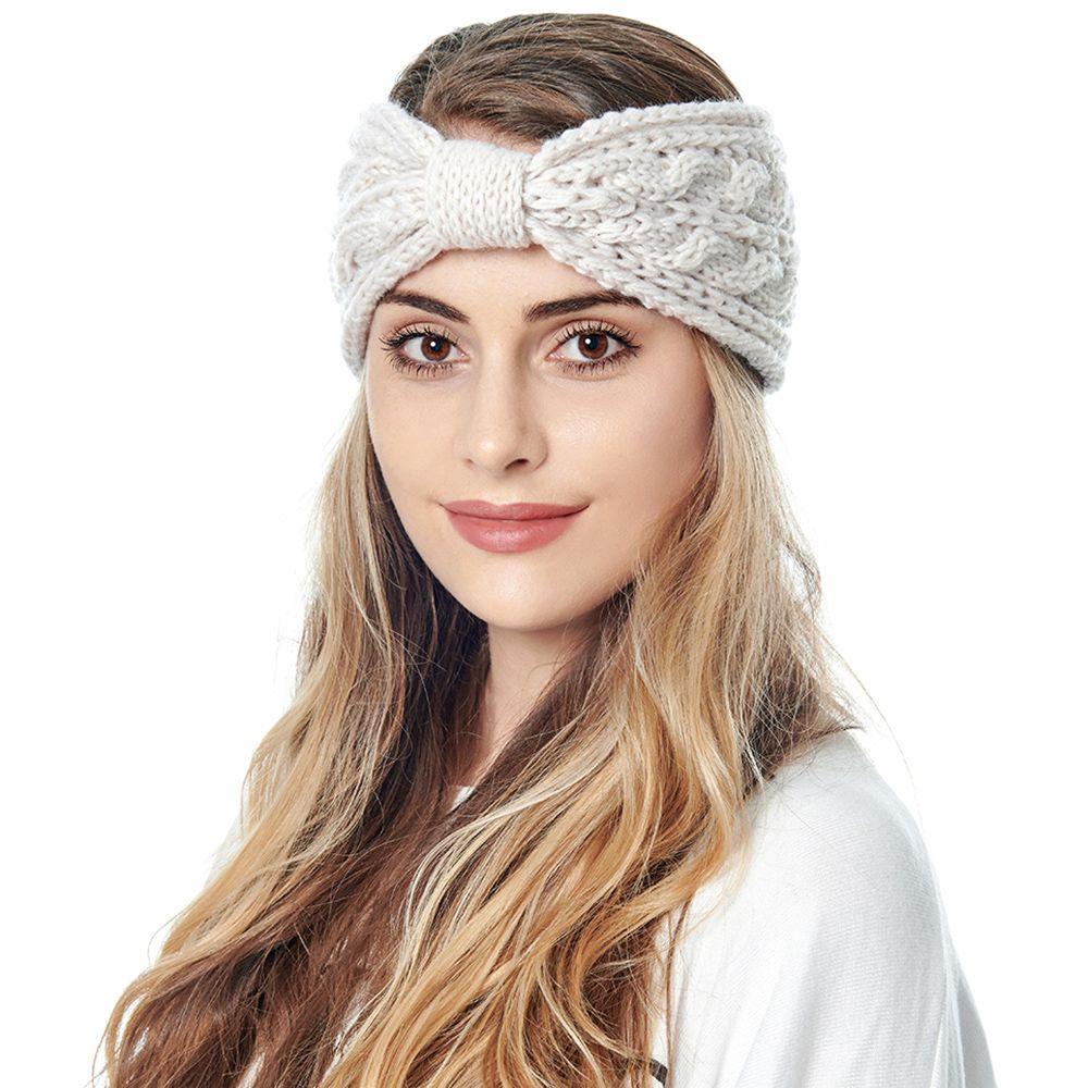 Wool Knitted Ear Warmer Hairband Headwear Women's Headband Cross Knot Hairband Head Wrap