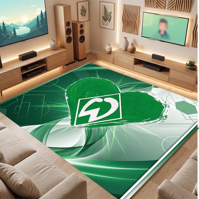 Werder Bremen Football Print Crystal Velvet Rug, Comfortable Water Absorbent Non Slip Indoor Floor Carpet