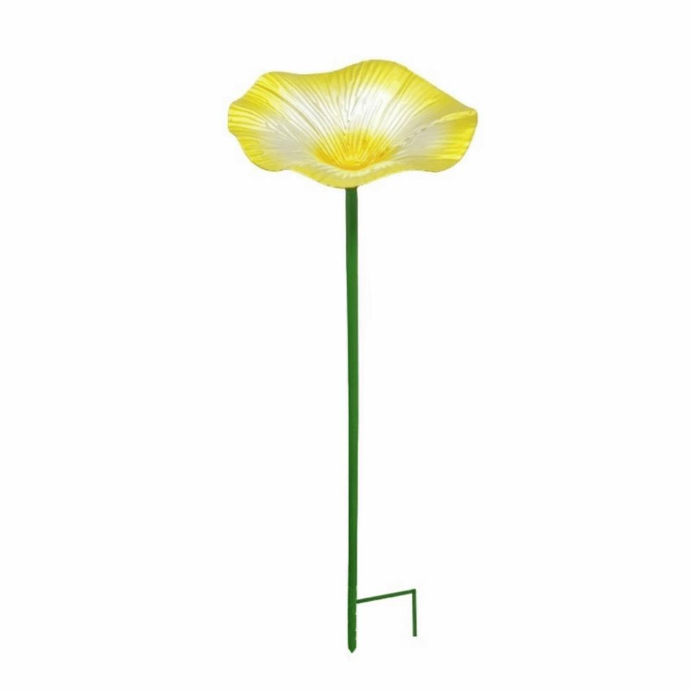 Creative Flower Shaped Bird Bath Iron Bird Water Bowl Butterfly Bee Water Station Parrot