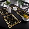 Черный Золотой Элемент Узор Подставка для Посуды Подставка для Чашки Подставка для Стола Кухня Обеденный Стол Подставка для Посуды Подходит для Подставки Домашнее Украшение