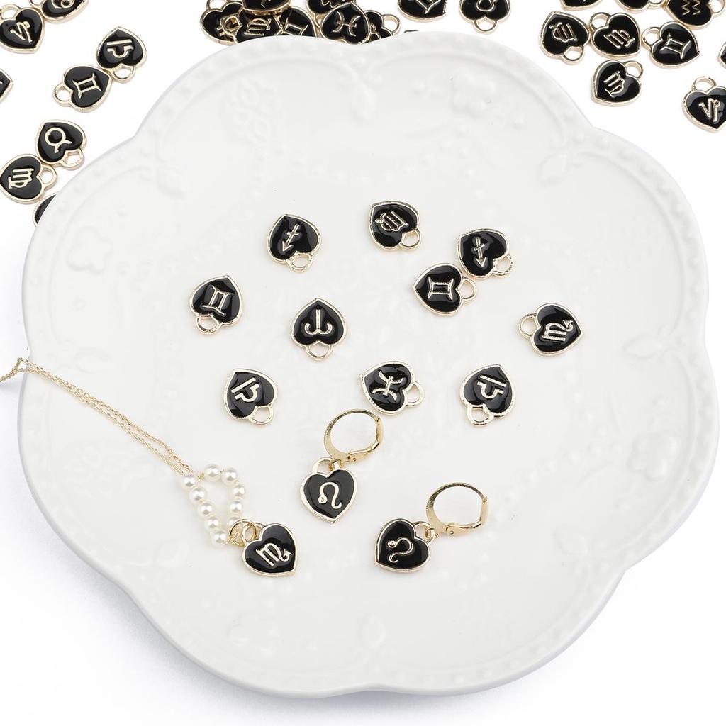 10/12 шт. 12*14 мм 12 созвездий сердце любви падает масляный сплав аксессуары для изготовления ювелирных изделий DIY ожерелье браслет серьги