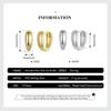 Bamoer 925 Sterling Silver Office Lady Style Simple Huggie Ear Buckles Gold Plated Hoop Earrings for Women Fine Jewelry