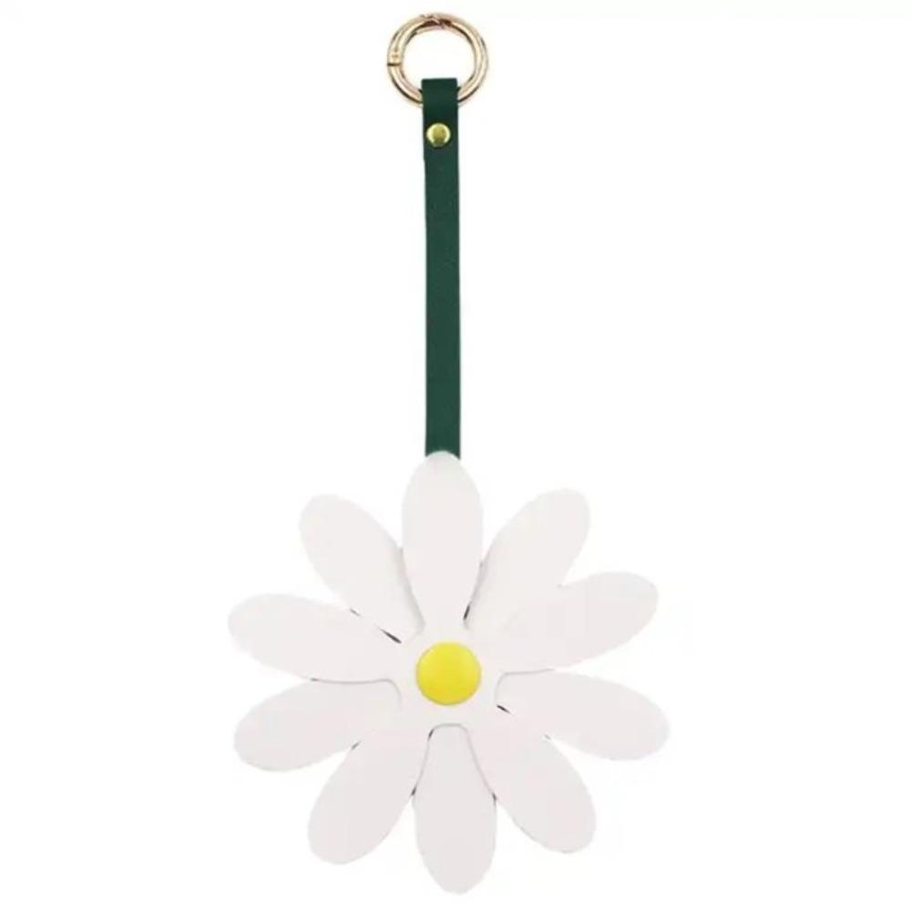 Мягкий брелок в форме сердца с бантом, автомобильный держатель для ключей, кулон на сумку в виде ромашки, милый брелок из искусственной кожи для пары