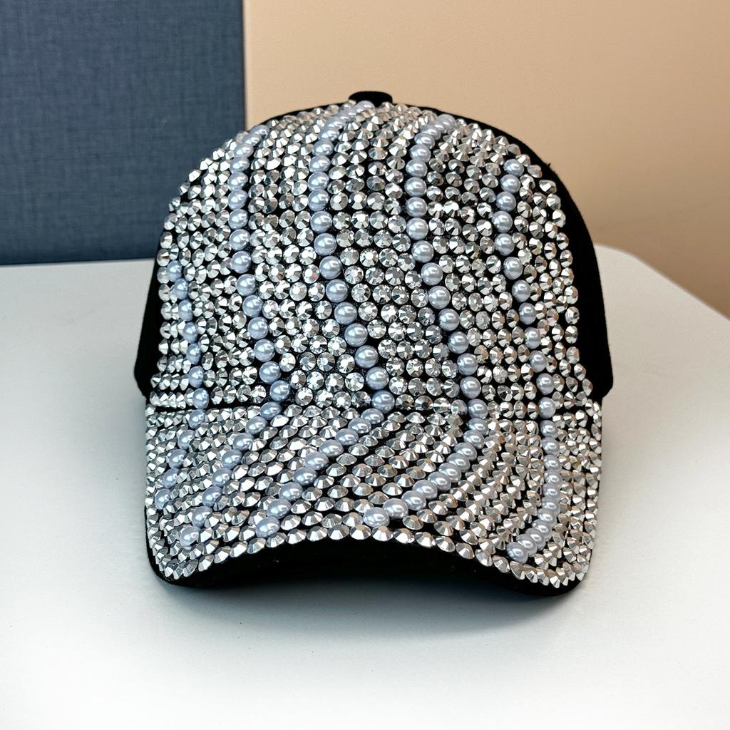 Тяжелая промышленность стразы шляпа кепка женская тренд уличная весенне-летняя бейсболка кепка жемчуг мода универсальная шляпа