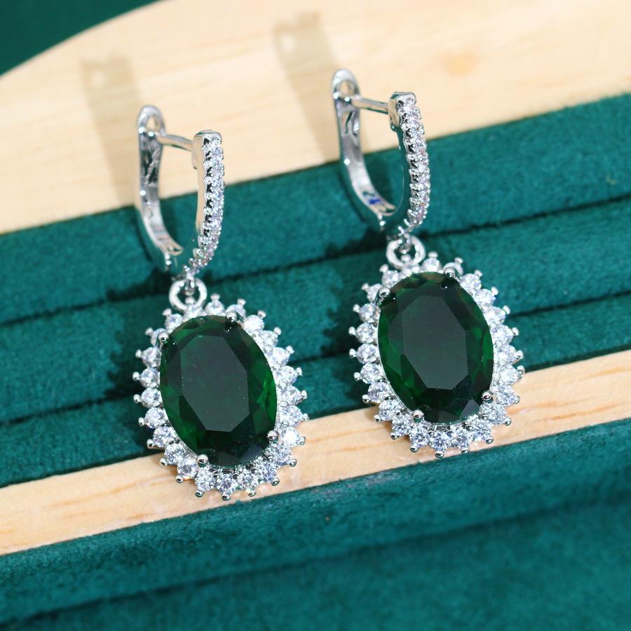 2024 Новые ювелирные изделия Цирконий Ожерелье Серьги Кольцо Комплект