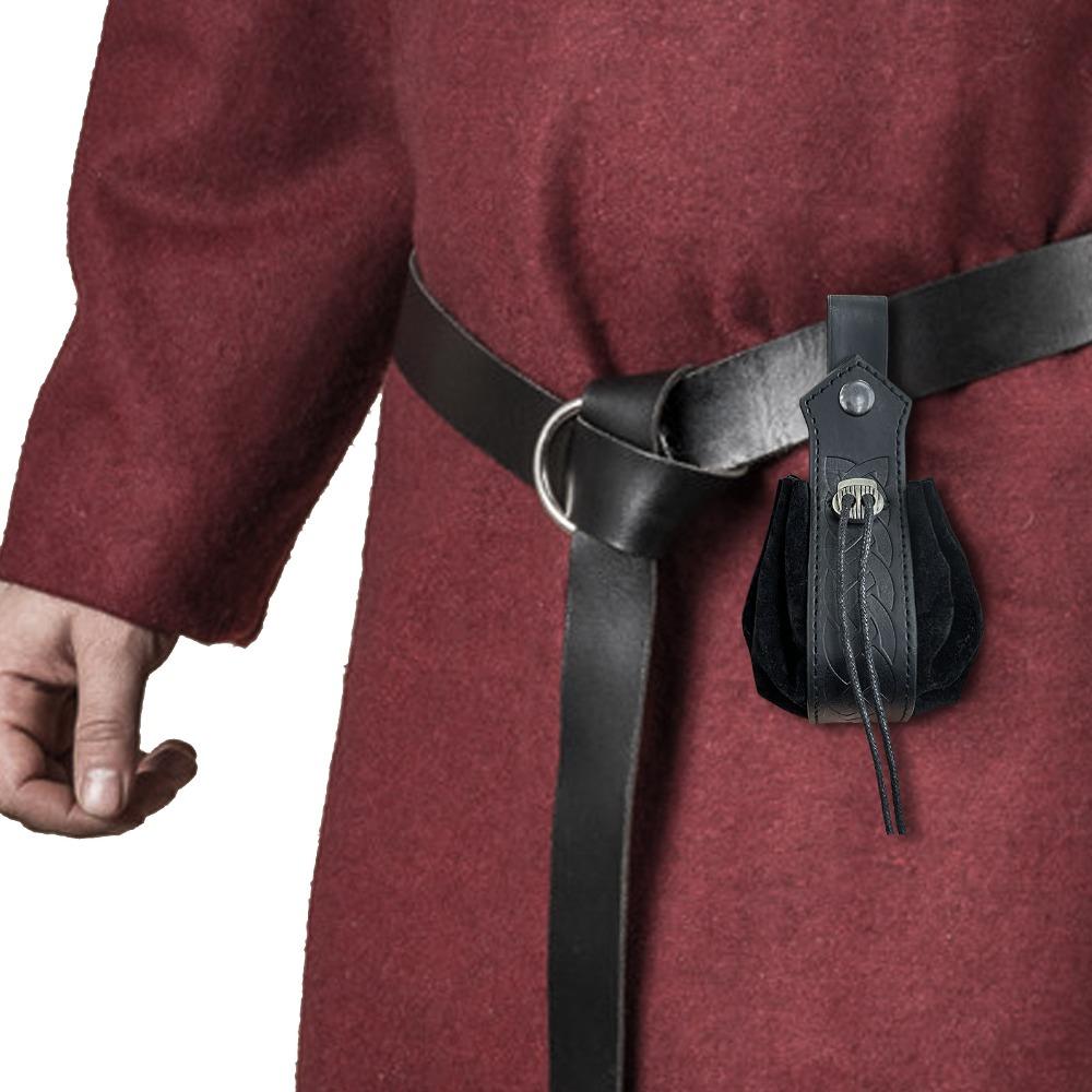 PU Medieval Belt Bag Faux Leather Drawstring Pouch Daily Wear Nordic Portable Coin Purse Cosplay