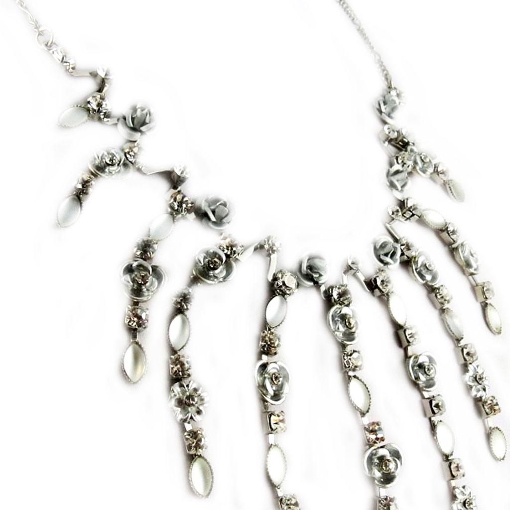 Les Trésors De Lily [E1182] — Дизайнерское колье Rayonnante, белый, серый