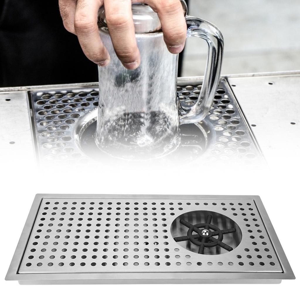 Household Black Stainless Steel Automatic Cup Washer Glass Cleaning Rinser for Coffee Shop
