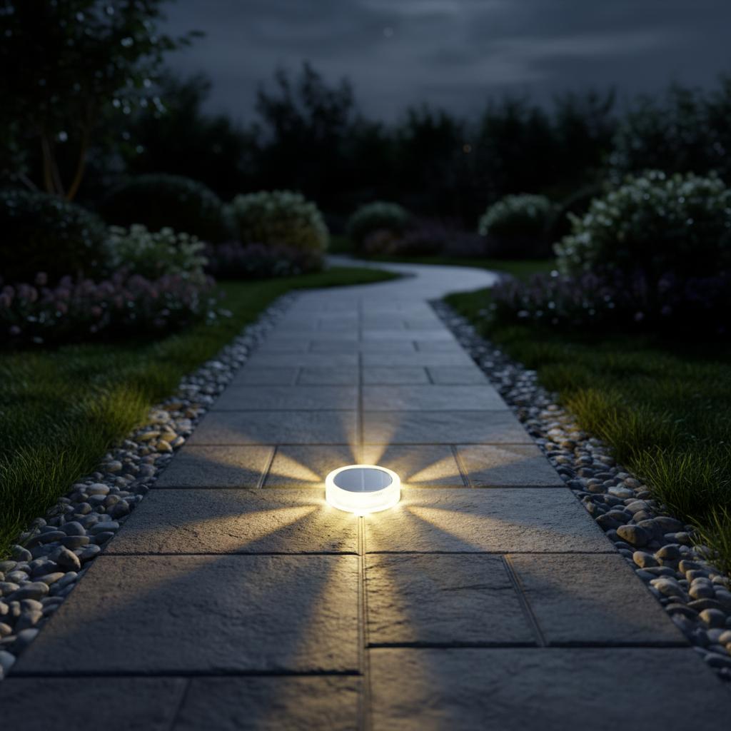 Led IP68 Solar Panel Lantern Lid Lights Waterproof Top Replacement Round Box for Garden Patio Decor Light