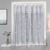 90cmx150cm Lace Curtains Double Layer Polyester Living Room Hanging Curtain Window Decoration Blackout Drape Romantic
