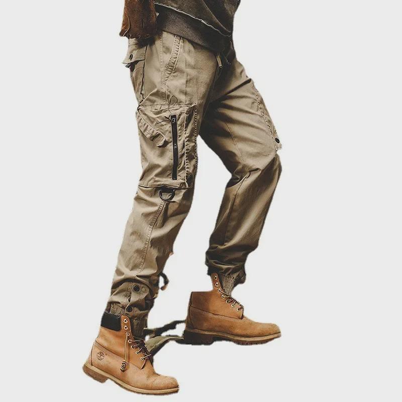 Men's American Style Tactical Overalls - Straight Fit, Autumn/Winter 2024, Outdoor Casual Pants for City Commuting and Mountain Activities.