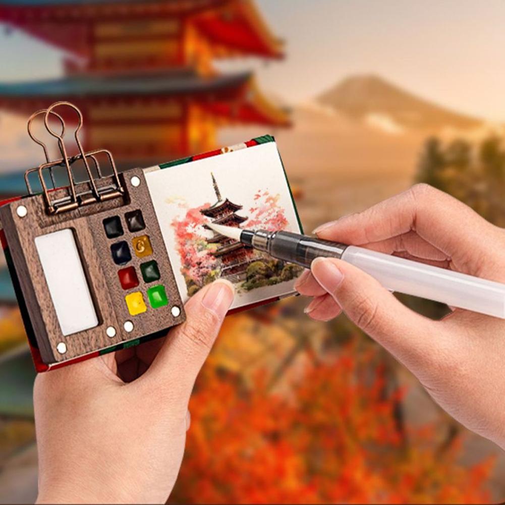 8/15 Цветов Портативный Набор Палитр Гуаши для Путешествий Мини Деревянная Коробочка Красок Палитра Гуаши для Художника Альбом для Эскизов Художественные Принадлежности
