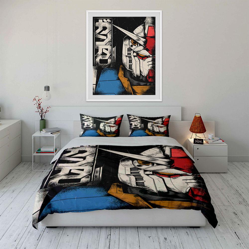 Robot-themed, bold graphic design. Bedding sets Duvet cover sets Duvet covers Pillowcases(1*Duvet Cover 2*Pillowcases without duvet insert)
