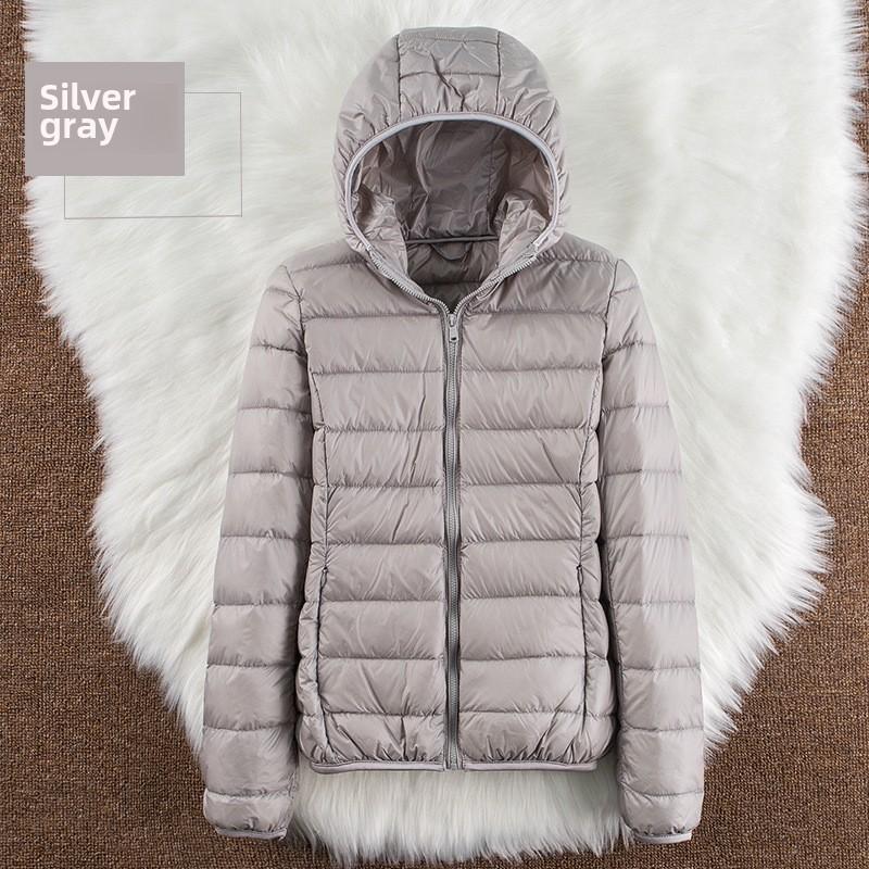 Женская осенняя белая куртка-пуховик с капюшоном, ветрозащитная, теплая, повседневная, зимняя, S-6XL