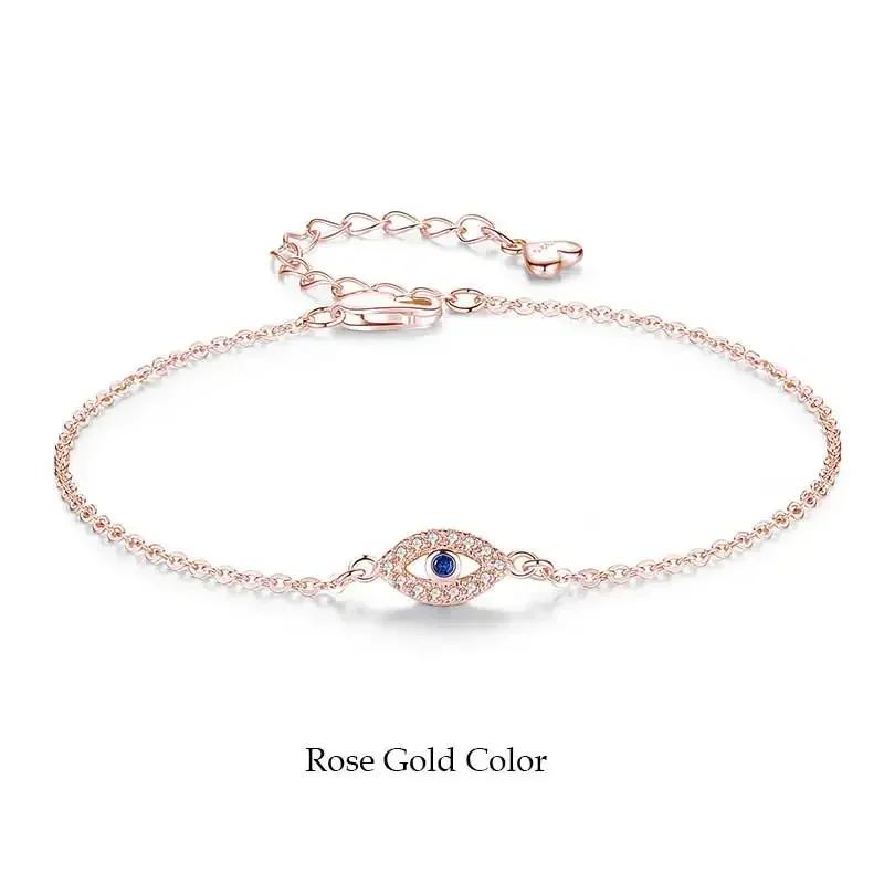 TONGZHE Women Evil Eye Bracelet 925 Silver Bracelets CZ Lucky Turkey Jewelry For A Couple Bracelets for Women Pulsera