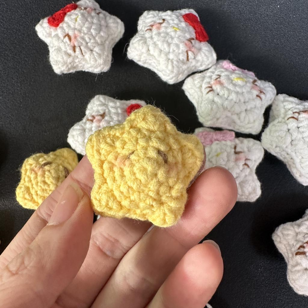 Wholesale Crochet Pendant Cartoon Little Star High Quality Cotton Thread Hand DIY Decorative Gift Clothing Decoration Cute Stars