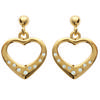 [J1013] - Gold Plated 'Love' Earrings White Gold - 13x18 Mm