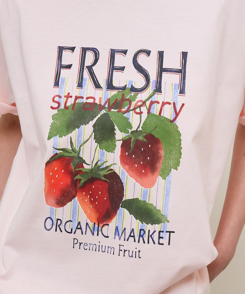 GENERALIDEA Food Market Artwork Short Sleeve T-Shirt [Pink] / Gf2Lts541