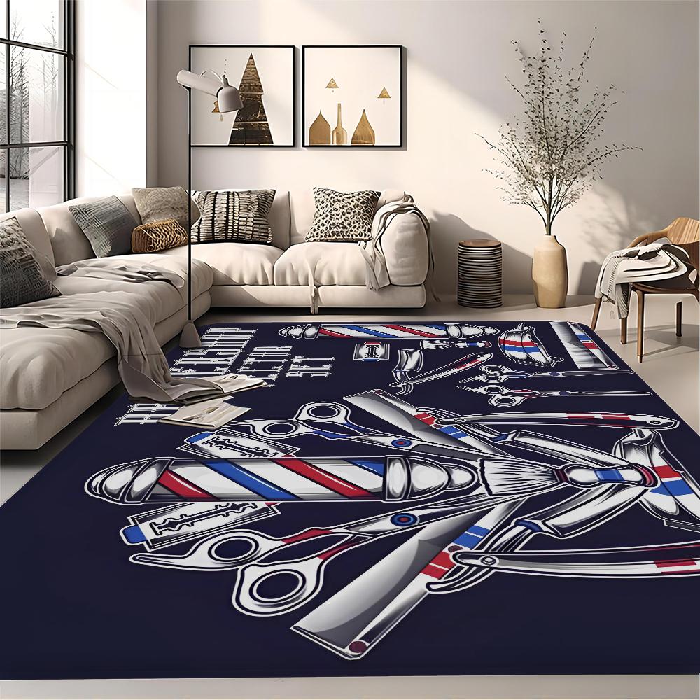 Barber shop retro Floor Mat Bathroom Mat Kids Room Bedroom Decoration Balcony Anti-Slip Doormat Living Room Welcome Rug