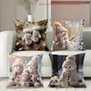 Winter Snowman Patterned 2D Flat Printing Pillows Polyester pillowcase, sofa decorative cushion cov Headboard Pillow