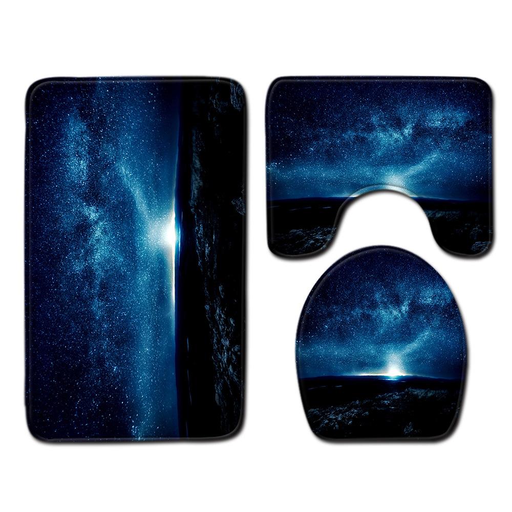 Star Bathroom Floor Mat Toilet Three-Piece Set