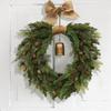 Christmas Bell Wreath, Hand Feel Material Linen Bow, Natural Material Home Decoration