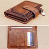 Vintage Men Genuine Leather Wallet RFID Blocking Trifold Short Multi Function Money Clip Large Capacity Zipper Coin Purse