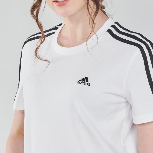 Adidas Укороченный топ с тремя полосками, женский, белый GL0778