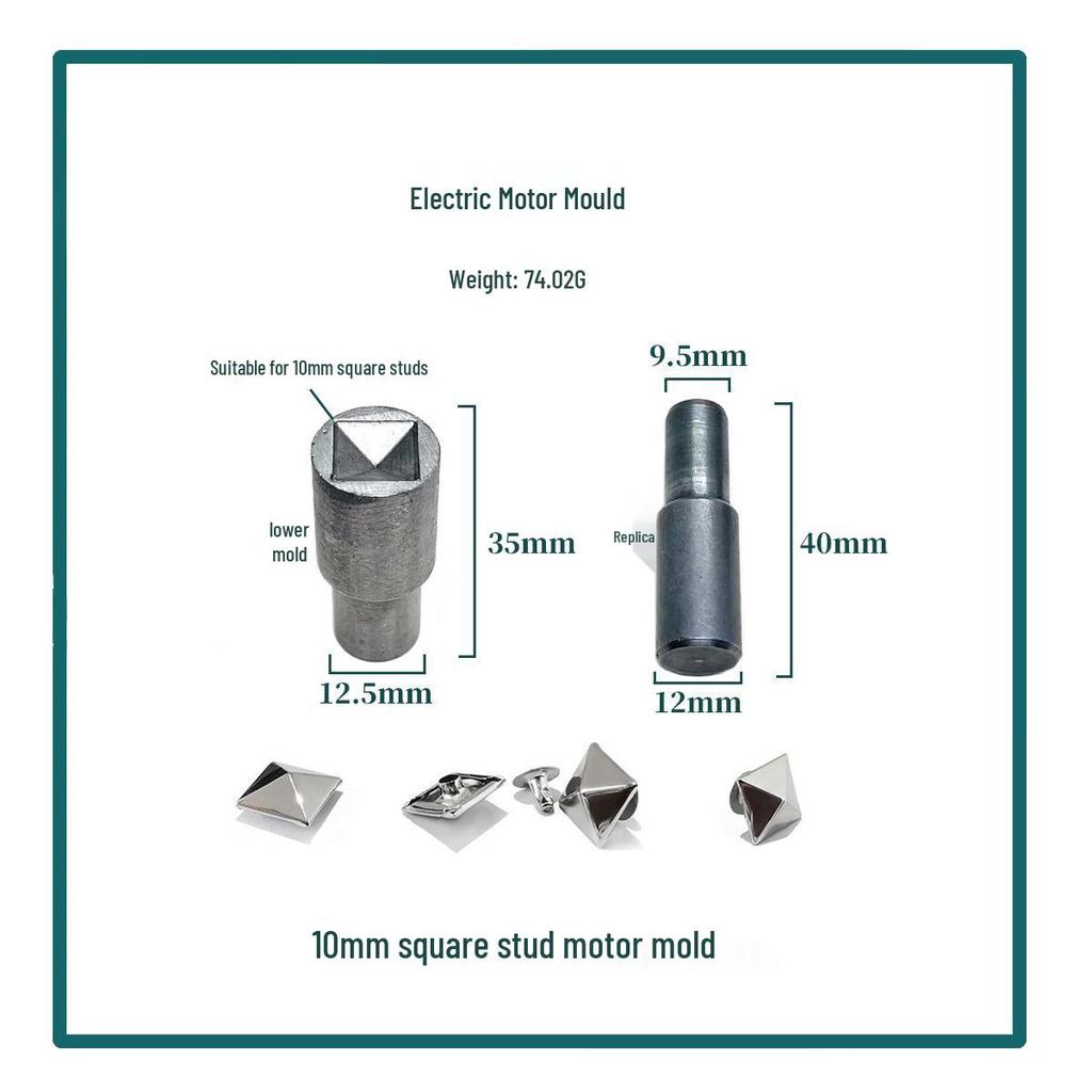 Four-Sided Pyramid Motorcycle Rivet Mold with Square Studs
