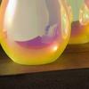 3Pcs Glowing Pearlescent Egg Decoration Battery Powered LED Light-up Egg Figurine Spring Easter Holiday Party Desktop Ornament