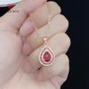 Water Drop Shaped Red Zircon Light Luxury Fashion Pendant Necklace For Women