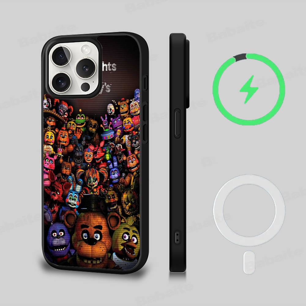 F-FNAF Пять ночей с Фредди Магнитный Чехол Для Телефона Magsafe Для iPhone 17 Air 16 Pro Max 15 14 13 12 11 Защитная Крышка