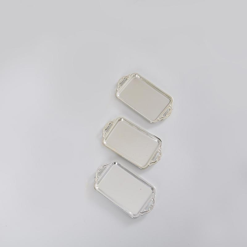 3 шт. Пластиковая тарелка, серебряная гальваническая тарелка, фруктовая тарелка, маленький поднос, золотой поднос для ювелирных изделий, праздничный димсам, 3 стиля