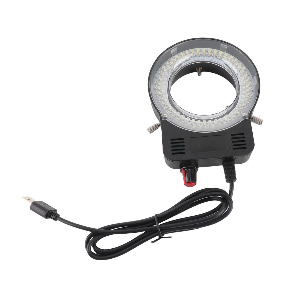 LED Microscope Ring Light 144 LEDs 4W 6500‑7500K 32000‑36000LX Adjustable Brightness USB Powered Microscope Lamp