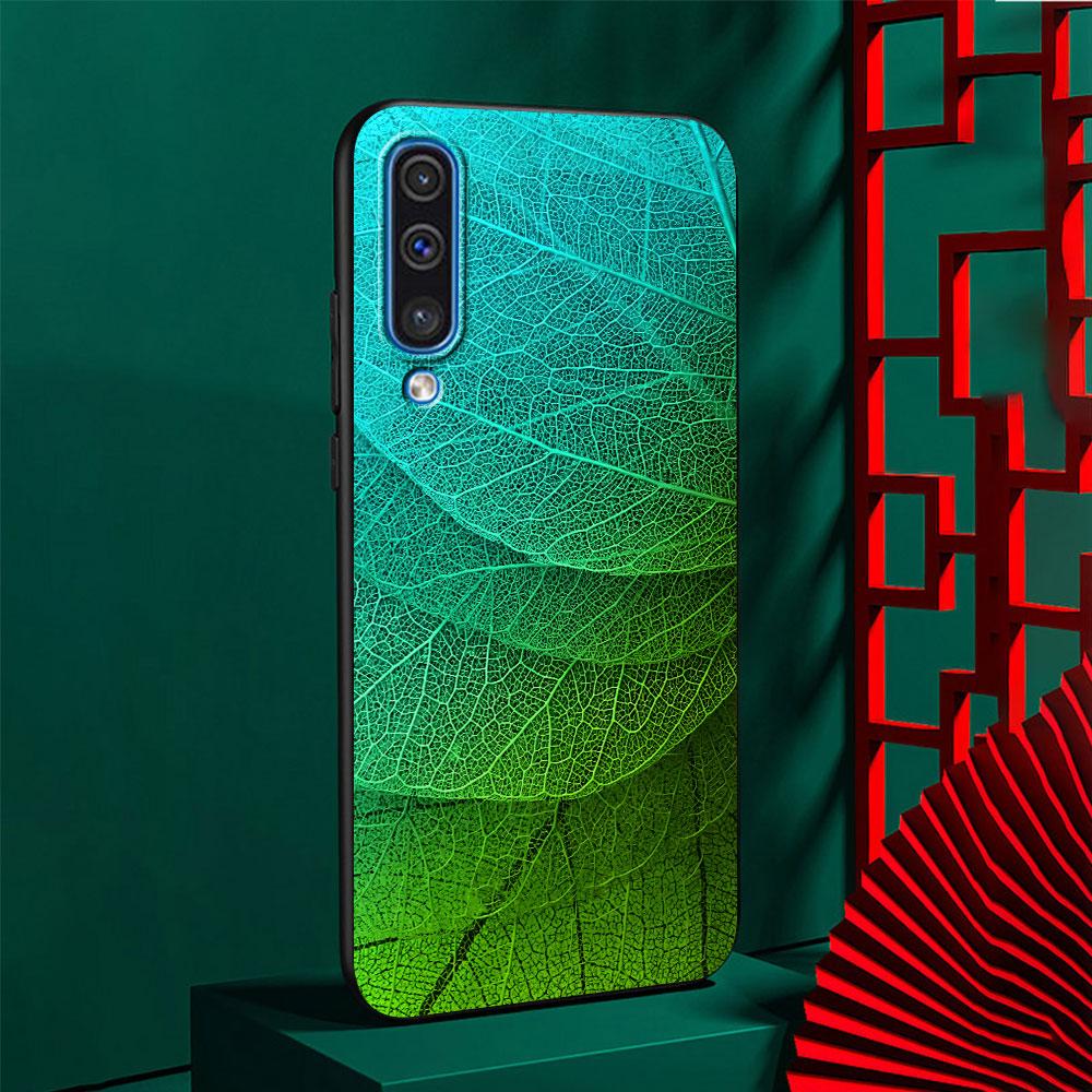 Colorful Leaves Case for Samsung Galaxy A10s A50 A50s A02s A03s A20 A30 A20e A70 A70s A20s A30s A10 A40 A04 Black Phone Cover