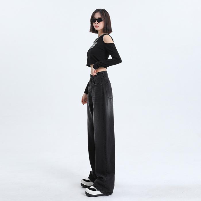 Широкие брюки в стиле ретро, свободные брюки средней длины с высокой талией, свободные и облегающие классические джинсы на все времена года